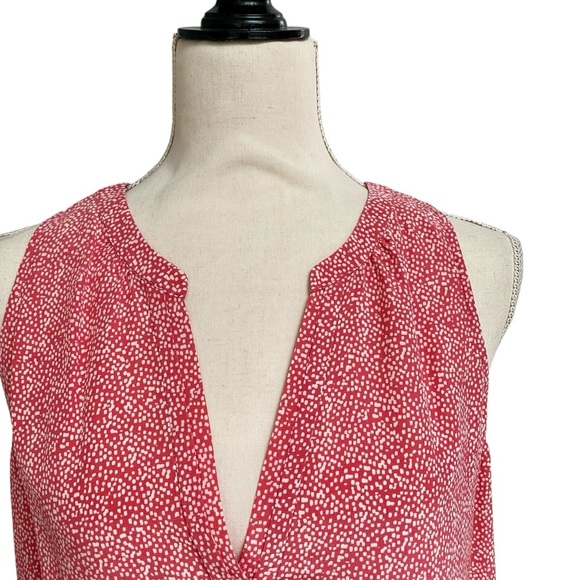 Joie Silk Polka Dot Sleeveless Blouse Pink White Women’s Medium - Picture 2 of 9